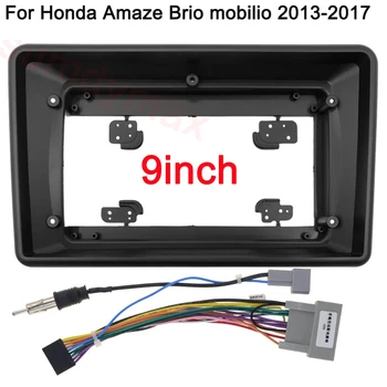 Инсталиране на автомобилното Радио 2 Din Пластмасов Панел на Челната Рамка за Honda Amaze BRV 2013-2017 Комплект за Закрепване на таблото с кабелна тел
