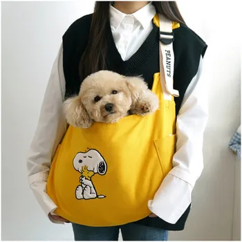 Кавайный Снупи Чарли Браун, Окото Дишаща чанта за домашни кучета и котки, Преносим чанта през рамо за куче ходене, раница за котки