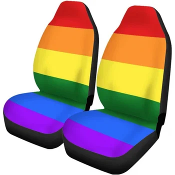 Калъф за столче за кола ' s Gay Pride LGBT Sign Culture Rainbow Love Комплект от 2 авто аксесоари, Протектори Декор Универсален Suv камион