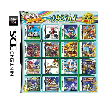 Карта касета за видео игри, Марио AIbum 482 в 1 за игрова конзола DS 3DS NDSI NDSLL NDSXL 3DS XL