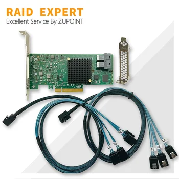 Карта на RAID контролер LSI 9300-8и PCI-E 3.0 12 gbps HBA IT mode За ZFS FreeNAS unRAID Expander Crad + 2 елемента СФФ-8643 SATA Кабел
