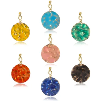 Класически цветни кръгли Висящи обеци Реколта метални обеци За жени 2023 Нови модни Индивидуални Обеци на Едро