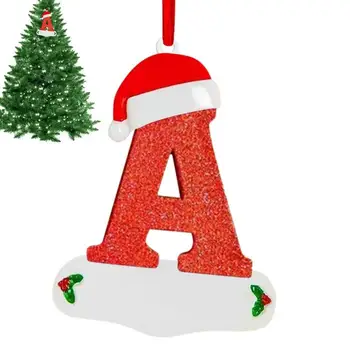Коледна украса с Азбука, 2D Акрилна Окачване с Букви, Коледни украси, Етикети с първоначалния Азбука, Празнична украса за