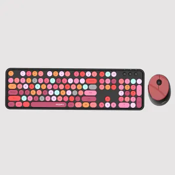 Комбинирана клавиатура и мишка MOFII SWEETWireless, комплект безжична клавиатура и мишка за пишеща машина с поддръжка на 2,4 G, щепсела и да играе за Windows, настолен компютър