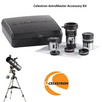 Комплект аксесоари Celestron AstroMaster Включва 2 лещи на Барлоу, 6 мм, 15 мм Окуляр Келлнера # 25 # 80A, Лунен филтър