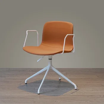Компютърен стол с облегалка от Скандинавски на кожата за спални, Модерни Проста мебели за дома, Офис столове, за да се учат, Дизайнерски стол за почивка