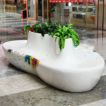 Креативен Стол за Почивка под формата на Саксия във формата на манго за Обществен Отдих в Лобито на Търговски център от подсилена със стъклени влакна пластмаса