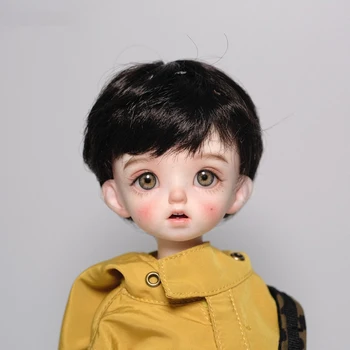 Куклен перука BJD за куклено аксесоари 1/6 от Размера, Играчка перука за кукли От изкуствена Мохера, Модни златни къса коса за кукли Момче OB11