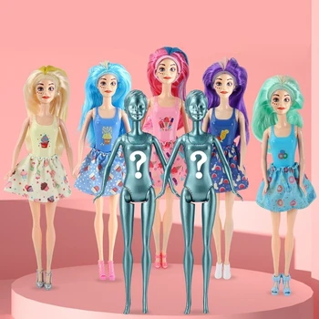 Кукли TFAMI, променящи цвета, кукла Color Reveal с 5 изненади, вода разкрива Промяна в цвета на лицето, играчки за момичета, Коледни подаръци