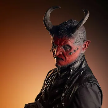 Латексова маска на Демон Реалистичен подарък за томбола Зловеща играчка Страховитите Маски на Дявола Cosplay Маски Хелоуин Колективни декоративни