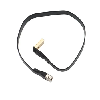 Лента удължителен кабел DisplayPort, штекерно-штекерный Плосък кабел с защита от електромагнитни смущения, гъвкав кабел DP конектор под ъгъл 90 градуса (P3-P4), 30 см