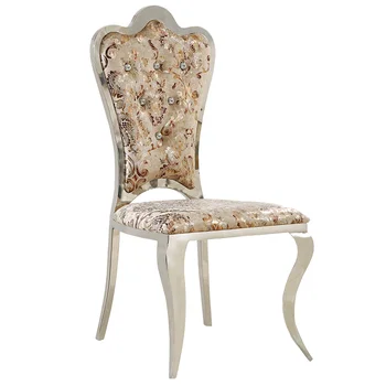 Лесни и модерни трапезни столове от неръждаема стомана, Кухненски мебели, Европейски Моден Домашен стол за трапезария в хотела, стол с тъканната облегалка