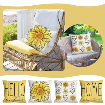 Летните калъфки за възглавници с шарките на фермерска къща 18x18, сиво-бяла калъфка за възглавница с цветя, Пролетните украси за дивана, 4 калъфки за възглавници
