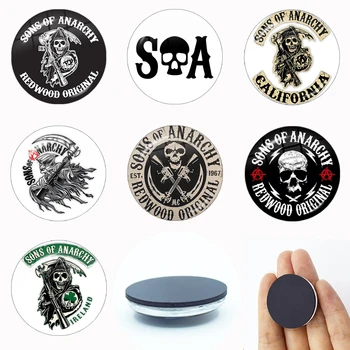 Логото на Sons Of Anarchy, Магнит За Хладилник, 30 мм, Стъклен Cabochon, Магнитни стикери За Хладилник, Държач за Бележки, Подарък за дома