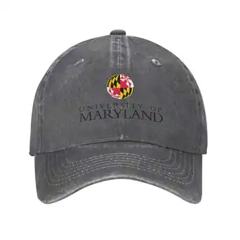 Логото на Университета в Мериленд, графичен лого на марката, висококачествен деним, шапка, Вязаная капачка, бейзболна шапка