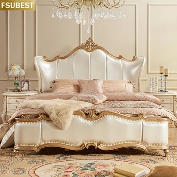 Луксозен Рамка на Легло в Дизайнерски Стил, с Подсветка Cama Yatak Letto Letti Bedden Основата на Мебели за Спални Para Casal Double, King за 2 Лица