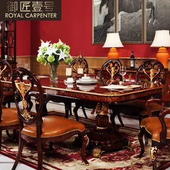 Луксозна английска ресторанная мебели Маса и стол от масивно дърво в европейския и американския стил, маса в английски стил, комбинация от