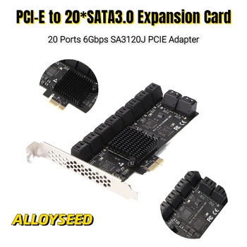 Майнинг 20 Порта, 6 Gbit/s PCI-Express X1 SATA3.0 Странично Карта за разширяване на PCIe в SATA III Конвертор SA3120J PCIE Адаптер за настолен КОМПЮТЪР