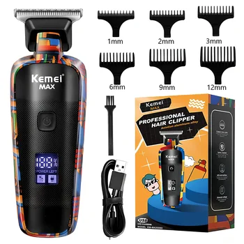 Машинка за подстригване за коса Kemei За мъже, Тример за оформяне на брада, Професионална машина за рязане на коса, Самобръсначка, Машина за подстригване на Коса, Електрическа самобръсначка