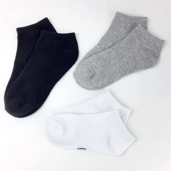 Меки бели студентски чорапи от чист памук, дишащи, абсорбиращи потта Спортни чорапи за момчета и момичета, качествени чорапи 4 двойки/партида, Размерът на 16-24 см