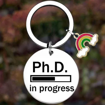 Метален Подарък Ключодържател PhD in Progress за Бъдещето на лекарите, Подарък за абитуриентски студент, ключодържател, бижута