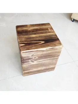 Многофункционална кутия за съхранение от масивна дървесина, столче за съхранение, може да бъде поставен в жабката за възрастни, творчески поставка за смяна на обувки в стил ретро