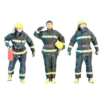Модел на пожарникар в мащаб 1/64, декори за сцени, фигури на малки хора, модел за сцена 