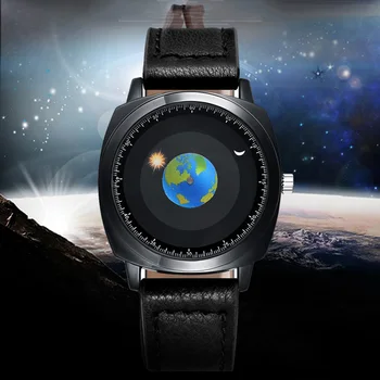 Моден Кварцов мъжки часовник с въртящи се на Земята, Творчески Уникален силиконов каучук, спортни часовници за мъже Relogio Masculino