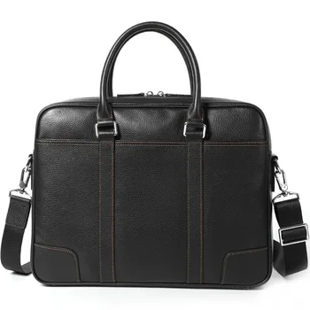 Модерен Голям Портфейл, за Бизнес чанта от телешка кожа, Мъжки И Дамски, 14-инчов лаптоп, чанта през рамо от естествена кожа, Офис чанти за документи