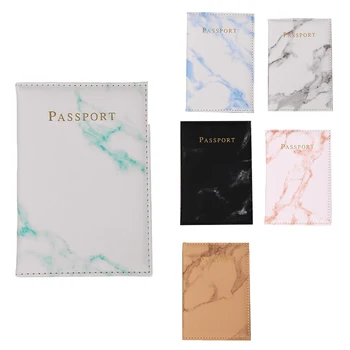 Модерен женски Мъжки калъф за паспорт от изкуствен мрамор, пътни документи, Държач за кредитни карти, малък портфейл, чанта за носене