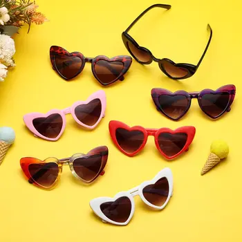 Модерни Детски слънчеви очила с розово сърце за момчета и момичета, 3-9 години, сладък дизайн във формата на сърце, реколта цветни слънчеви очила за деца