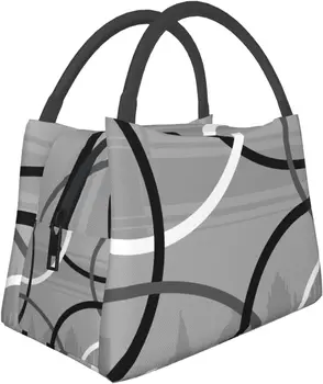 Модерни, изчистени линии, Художествена чанта за Bento, Мъжки Дамски чанта за обяд, Преносим Водоустойчив Хладилни кутии с алуминиево фолио, чанти-тоут