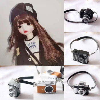 Модни Аксесоари за мини-кукли в стил Ретро, цифров фотоапарат, малко украса за куклена къща, играчка за деца, подарък за децата на рожден Ден