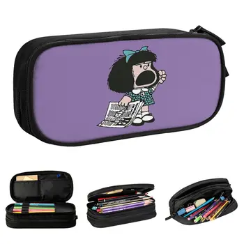 Модни Пеналы Mafalda, Сладки Кавайные мультяшные пеналы, Държач за химикалки за момичета и момчета, Голяма чанта за съхранение, ученически подаръци за студенти