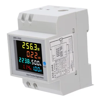 Монофазни брояч на енергия с Цветен LCD екран, Лесен Умен Брояч Ват-часа за електроцентрала D52-2066 Smart Meter AC40-300V