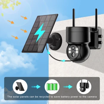Мрежова камера 6 Mp Безжично Видеонаблюдение Сверхдлинный на живота на батерията на слънчеви батерии Мониторинг за нощно виждане 4K Водоустойчив