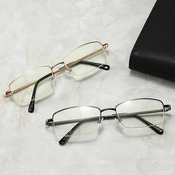 Мъжки И Дамски Очила за четене Със Синя Светлина, Метални рамки, Очила за четене, Квадратни Очила за далекогледство за четене