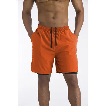Мъжки летни ежедневни панталони, спортни панталони на открито, абсорбиращи потта, бързо съхнещи панталони за фитнес, двуслойни спортни панталони