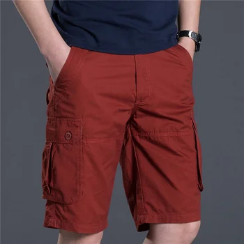 Мъжки летни мъжки свободни работни панталони в корейски стил, ежедневни, плажни панталони, панталони за фитнес от чист памук, мъжки къси панталони y2k