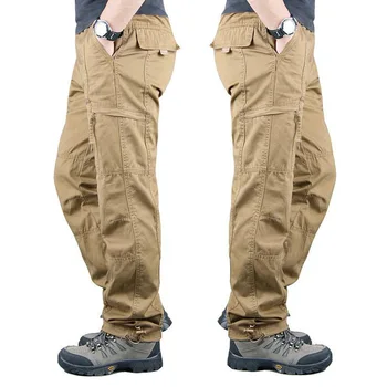 Мъжки панталони-карго със странично джоб с цип, Свободни панталони, Панталони за алпинизъм, Риболов, отдих, Спортни панталони за джогинг