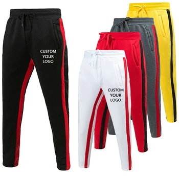 Мъжки спортни панталони с логото на поръчка, Модни Памучни панталони за джогинг, Ластични панталони