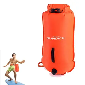 Надуваем Шамандура за плуване Drybag Водни спортове Плувци за Теглене на Плувка За Плувци Водоустойчив въздушна възглавница за плуване Чанта за съхранение