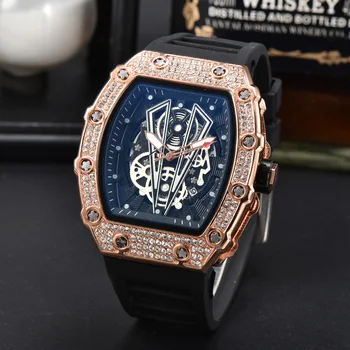 Най-добрите луксозни и висококачествени мъжки часовник автоматично спортни 3 секунди работа игла пълнофункционален мъжки кварцов часовник Diamond RM