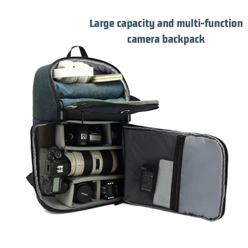Найлонов Професионален Раница за огледално-рефлексен фотоапарат с Голям Капацитет, водоустойчив За снимане на открито, можете да вземете със себе си статив, подходящ лаптоп