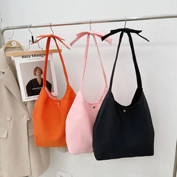 Найлонова чанта през рамо, чанти Голям капацитет За жени, Обикновена Тийнейджърка Студентски чанти, Ежедневни чанта за пазаруване