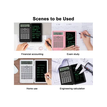 Научни калкулатори, 12-цифрен LCD дисплей, джобен офис настолен калкулатор за домашни училищни събирания и обучение, черен