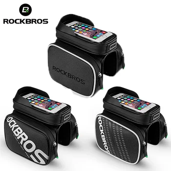 Непромокаемая чанта Rockbros за телефон със сензорен екран, чанта за горната тръба, рамка за планински велосипед, Предната седельная чанта, Аксесоари за кошници ZH009-YG