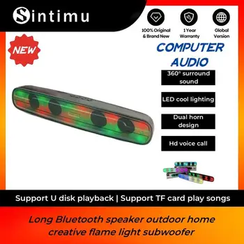 Нов Дълъг Bluetooth-високоговорител, Творчески Лампа за дома, 360 ° Съраунд Звук, Субуфер, Тенис на Кабелната Компютър, Аудио Подарък