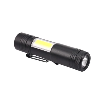 Нов Мини Лаптоп алуминиев led фенерче Q5 XPE & COB Work Light Lanterna Мощна дръжка-факел, лампа 4 режима на използване 14500 или AA