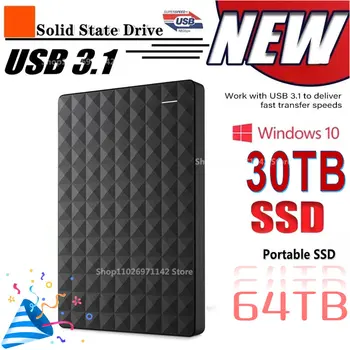 Нов Оригинален високоскоростни SSD-диск с капацитет 64 TB, Преносим външен твърд диск с капацитет 4 TB интерфейс USB3.1, Преносимо устройство за съхранение за лаптоп